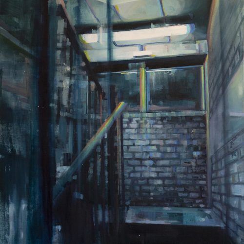 5eacd12930994e10a9037744_Stairwell, 45x34'', Oil on Canvas, 2019 Website Resize