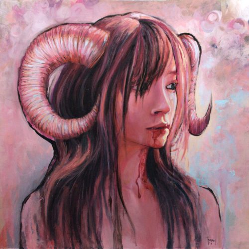First Taste, 32"x24", Oil on Board, 2025